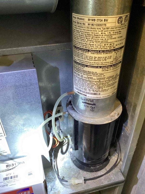 Responded to no-heat call for a 10+ year old furnace that was shutting down after 30-60 seconds with flame sensing error. Diagnosed issue with dirty igniter despite acceptable ohm readings. Customer provided replacement igniter which was installed, restoring proper system operation. Unit identified as model M1MB 070A BW with serial MTB010305775.