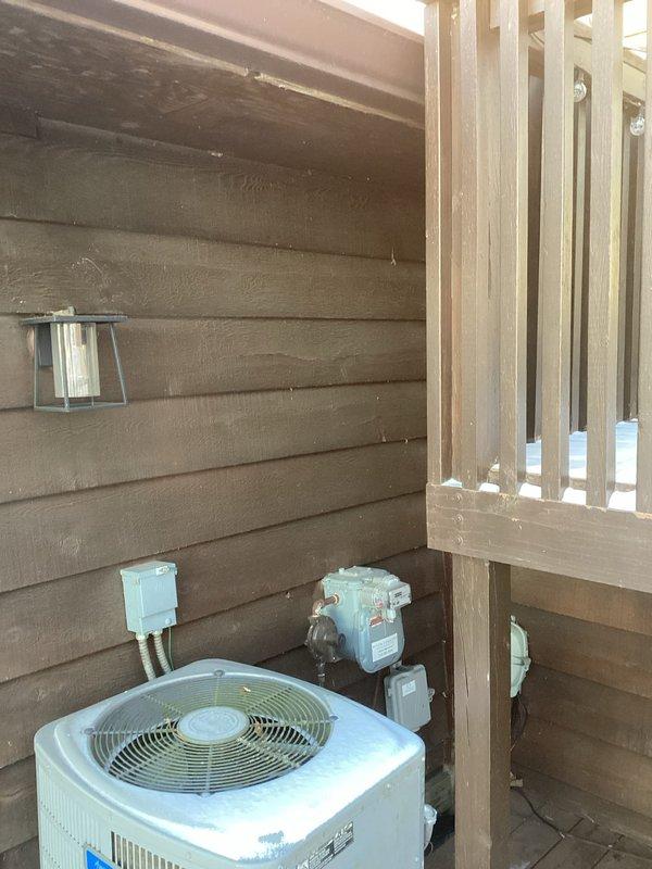 Responded to call regarding frozen furnace vent pipe. Upon arrival, customer had already cleared ice blockage and furnace was operational. Identified improper venting configuration with approximately 30 ft run under deck causing condensation freezing issues. Consulted with Jordan who scheduled follow-up visit to evaluate alternative venting locations to prevent future freezing incidents.