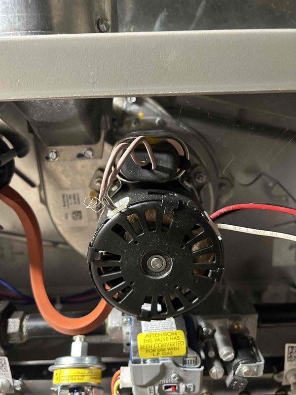 Diagnosed newly installed LP furnace failing to function as backup to insufficient geothermal system. Identified ground fault issue and installed temporary jumper wire to restore geothermal operation. Inspected motor assembly, blower components, and electrical junction box connections to ensure proper system functionality.