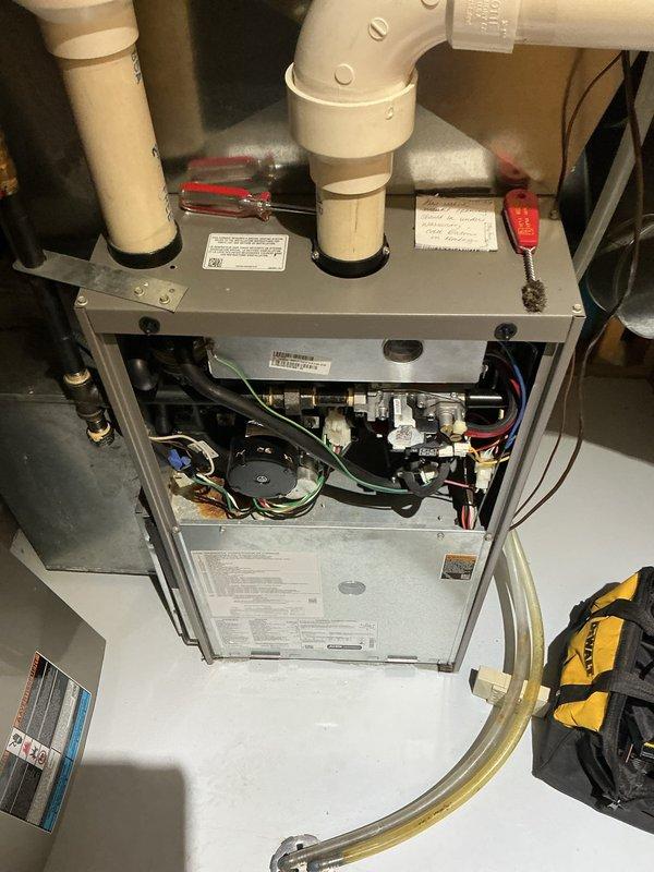 Responded to no heat complaint on 10-year-old Lennox furnace exhibiting fault codes 270 and 299. Diagnostic testing revealed intermittently sticking gas valve preventing proper gas flow. Successfully replaced faulty gas valve, restoring normal heating operation and system functionality.