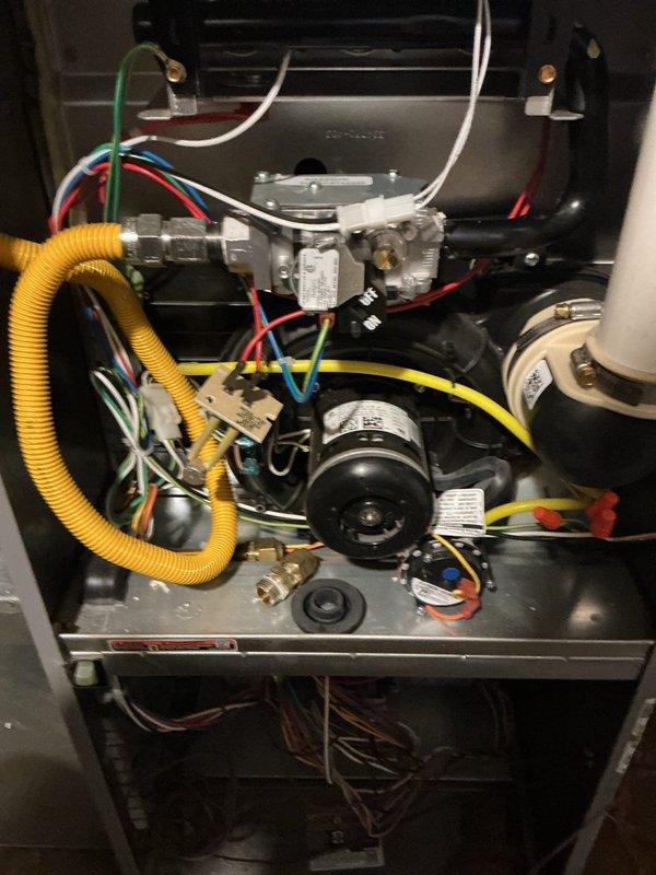 Responded to no heat complaint on 10+ year old ICP high efficiency furnace. Diagnosed high limit switch tripped due to plugged filter. Reset high limit switch, replaced filter, tested furnace operation, and installed new high limit switch to restore proper heating function.