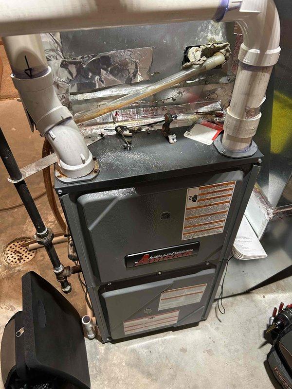 Performed comprehensive diagnostic on furnace after multiple reported failures. Inspected primary and secondary heat exchangers finding no cracks or damage. Cleaned condensation trap and examined inducer motor. Verified proper gas valve pressure at inlet and outlet, checked fan speed and burner operation. System currently operating normally with no identified issues. Scheduled appointment with comfort advisor to discuss potential equipment replacement options.
