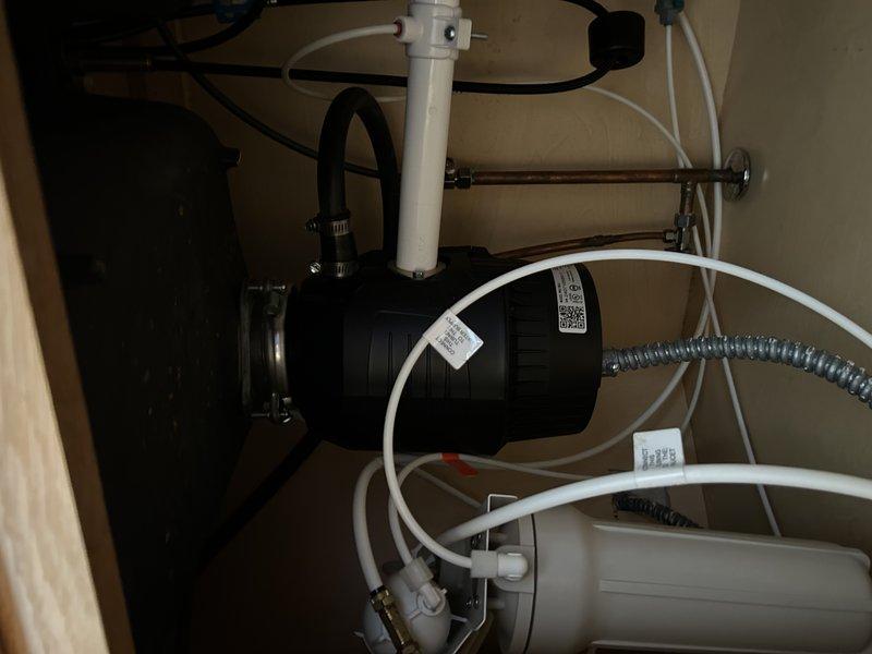 Completed installation of an ADA-compliant toilet with elongated bowl for enhanced comfort, including new wax ring and bolts for proper sealing. Also installed a 3/4 HP Badger 5 garbage disposal with stainless steel components and improved insulation for quieter operation, connecting to existing plumbing. Both installations were successfully completed and verified for proper function.