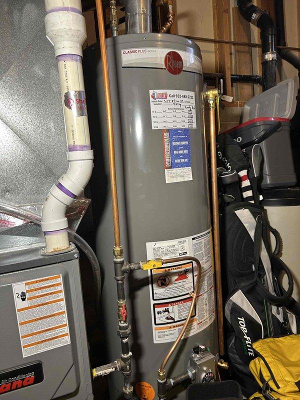 Performed comprehensive furnace maintenance on 8-year-old Rheem system. Conducted full diagnostic assessment including combustion analysis, gas pressure verification (high/low stages), heat exchanger inspection, and thermostat operation test. All components functioning properly with no immediate concerns identified; cleaned pressure switch and noted moderate filter condition.