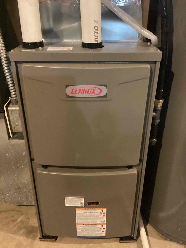Responded to no-heat service call for Lennox furnace displaying E250 error code (primary limit switch open). Diagnosed completely plugged air filter as source of issue. Replaced filter, reset equipment, and monitored system operation for approximately 20 minutes until proper heating function was restored. Customer expressed interest in whole-home humidifier installation; provided information as requested.