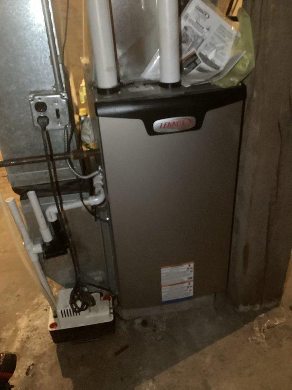 Diagnosed Lennox furnace with insufficient heating issue. Identified severely clogged air filter restricting proper airflow, causing furnace to short cycle and fail to meet heating demand. Replaced filter, restored proper airflow, and verified system now operating at normal heating capacity.