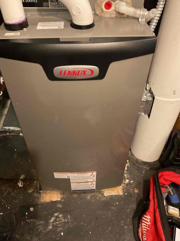 Diagnosed and resolved no-heat issue in downstairs zone of recently installed Lennox furnace system. Identified faulty refrigerant leak sensor and control box as root causes. Replaced defective sensor and control box, restoring proper heating function to the system.