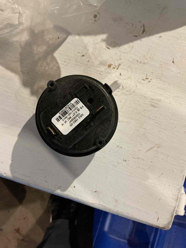 Diagnosed and replaced faulty pressure switch on one-year-old A.O. Smith water heater that was causing no hot water condition. Part was replaced under warranty, restoring proper operation of the unit.