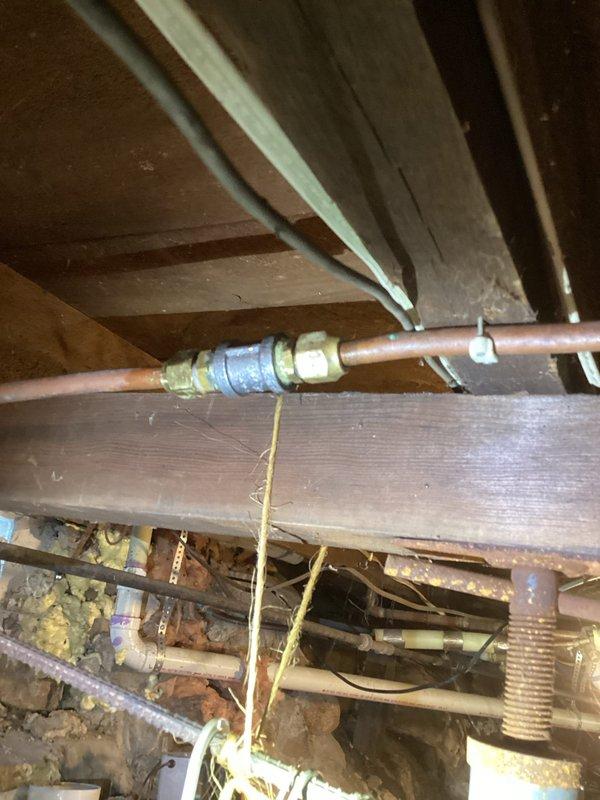 Added 10 gallons of ProTek glycol freeze protector to the boiler system, achieving 30% concentration as specified in the estimate. Identified and repaired a gas leak at an old tee connection to the water heater by cutting out the deteriorated section and installing a coupling. Performed operational testing to verify proper circulation and heating function of the boiler system with all components now working correctly.