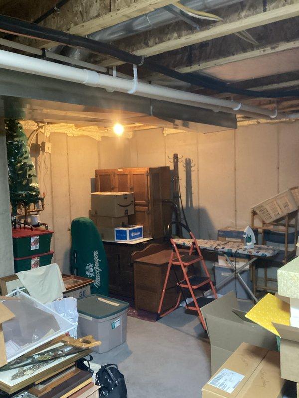 Conducted plumbing inspection and addressed loose toilet in basement. Identified loose toilet bolts, installed shim, and properly tightened bolts to secure fixture. Completed visual assessment of plumbing systems throughout residence.