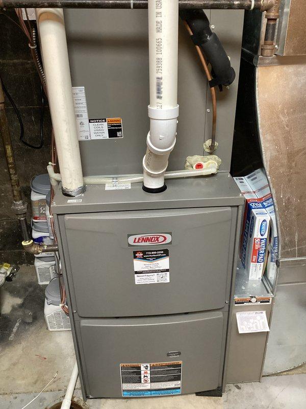 Performed annual maintenance on a 1-year-old Lennox furnace. Inspected and tested all components, confirming proper operation throughout the system. No issues or concerns identified during the service visit.