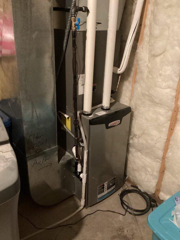 Responded to warranty service call for Lennox furnace displaying communication fault (error codes 105 and 31). Installed warranty control board but issue persisted. Attempted troubleshooting with new S40 thermostat which also failed to resolve the communication error. Left warranty board installed and informed customer that further diagnostics would be required on a return visit to determine the root cause of the persistent communication fault.