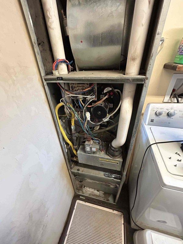 Completed return trip to install OEM limit switch on furnace system. Upon arrival, discovered unit had tripped on rollout switch. Performed heat exchanger inspection with no issues found, but noted burners were lighting sluggishly. Cleaned burners with wire brush, installed new limit switch, and monitored system operation for 30-40 minutes to confirm proper function with no further issues.