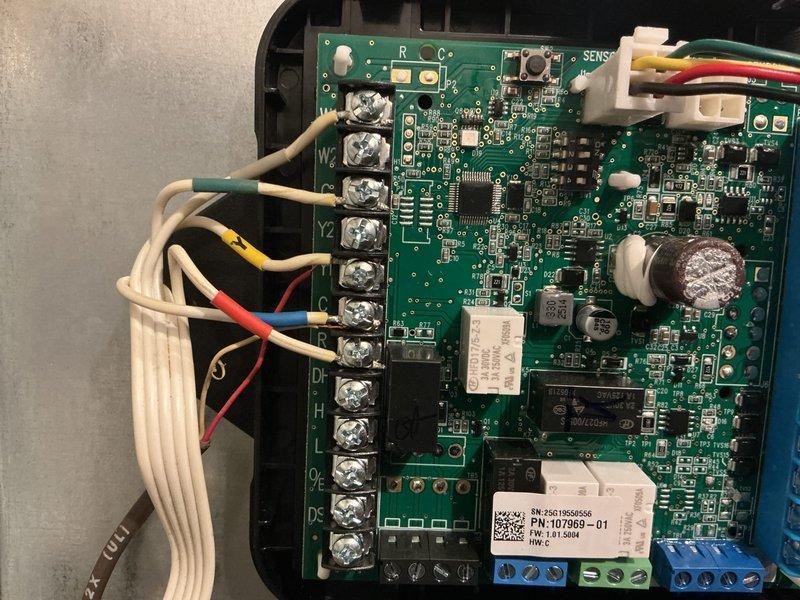 Completed warranty service on Lennox furnace system. Diagnosed and replaced faulty RDS board and associated sensor to resolve red leak detection issue. Verified furnace is now fully operational with proper control board connections and wiring.