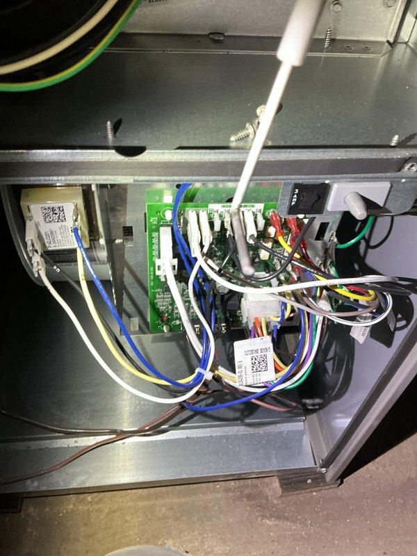 Performed annual maintenance on 1-year-old furnace including filter replacement. System functioning properly at time of service. Observed significant dust and debris accumulation in ductwork; recommended duct cleaning service. Control panel and electrical components inspected with no issues noted.