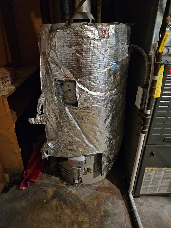 Responded to service call for water heater leaking from bottom. Upon inspection, determined tank failure with active leakage. Completed full replacement of natural gas water heater with new unit. Properly connected to existing plumbing and gas lines, ensuring proper venting through existing flue system. Unit tested and confirmed operational with no leaks.