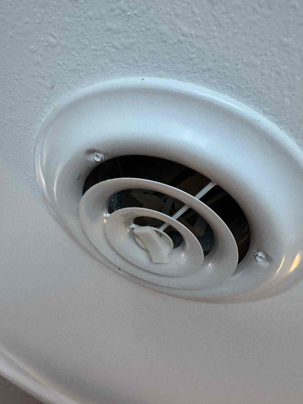 Performed comprehensive duct cleaning service to address accumulation of dust and animal hair in the HVAC system. Service included thorough cleaning of both supply and return ductwork with particular attention to ceiling-mounted circular air vents/diffusers. All fifteen openings were properly serviced to restore optimal airflow and improve indoor air quality.