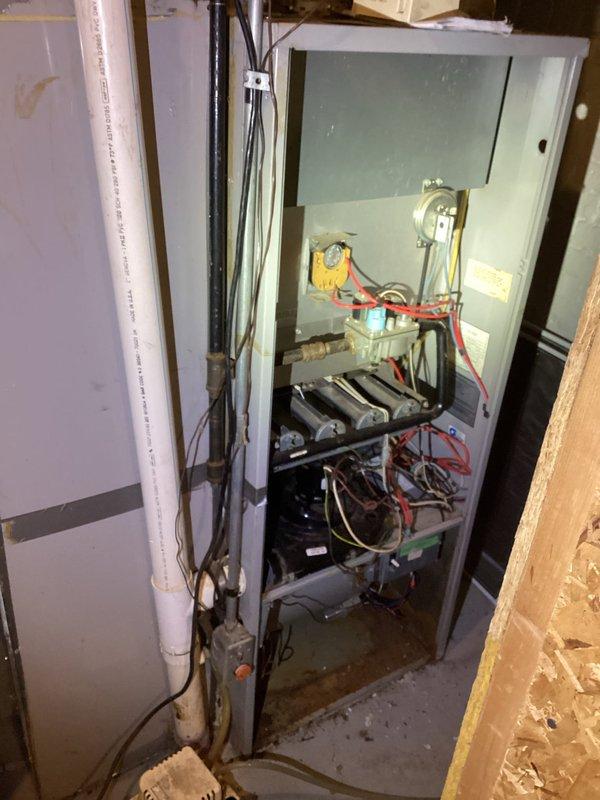 Diagnosed and replaced failed inducer assembly on aging furnace that was not producing heat. Visual inspection of heat exchanger showed no issues. System is now operational, though customer was advised that blower wheel is out of balance, which is causing ongoing rattling noise during operation.