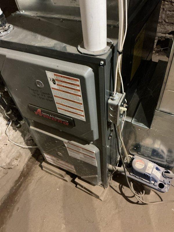 Responded to service call for water leak in basement. Identified source as a disconnected hot water line previously feeding to kitchen sink. Noted significantly reduced pressure in kitchen sink cold water line. Recommended complete re-piping of water lines to kitchen to resolve both the active leak and pressure issues. Inspected crawl space access and HVAC system during service visit.