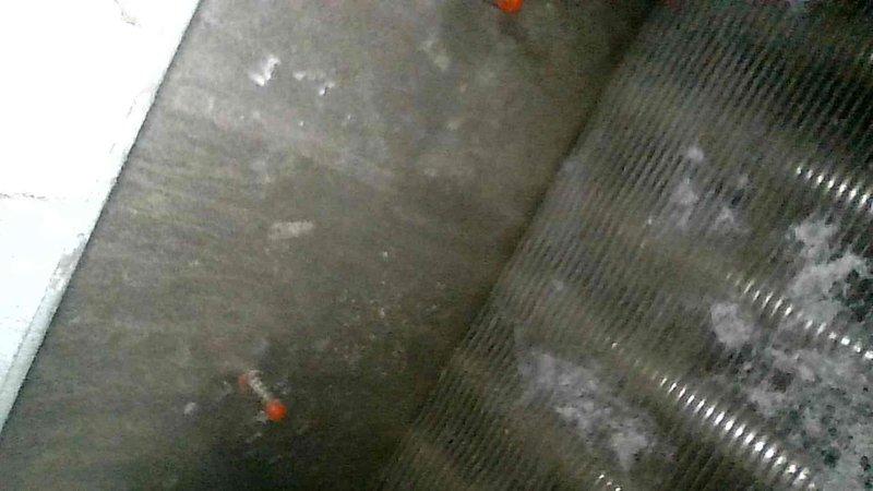 Responded to no heat call for Amana gas furnace. Diagnosed completely plugged air filter caused by ultrasonic humidifier. Replaced filter and verified proper system operation. Heat exchanger inspection showed acceptable condition with previous repair work noted on rear header back plate. Customer plans to replace unit this summer.