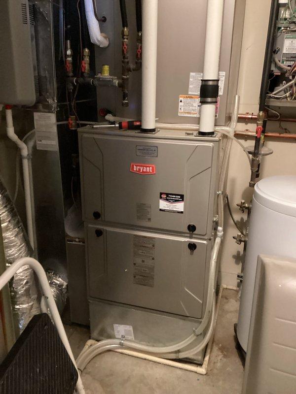 Responded to no-heat call for Bryant boiler system showing "ignition fault" error code. Diagnosed low system pressure causing gurgling in pipes and heating failure. Added water to system, bled air from lines, restored proper pressure, and verified normal operation through complete heating cycle. Educated homeowner on monitoring system pressure to prevent future issues.