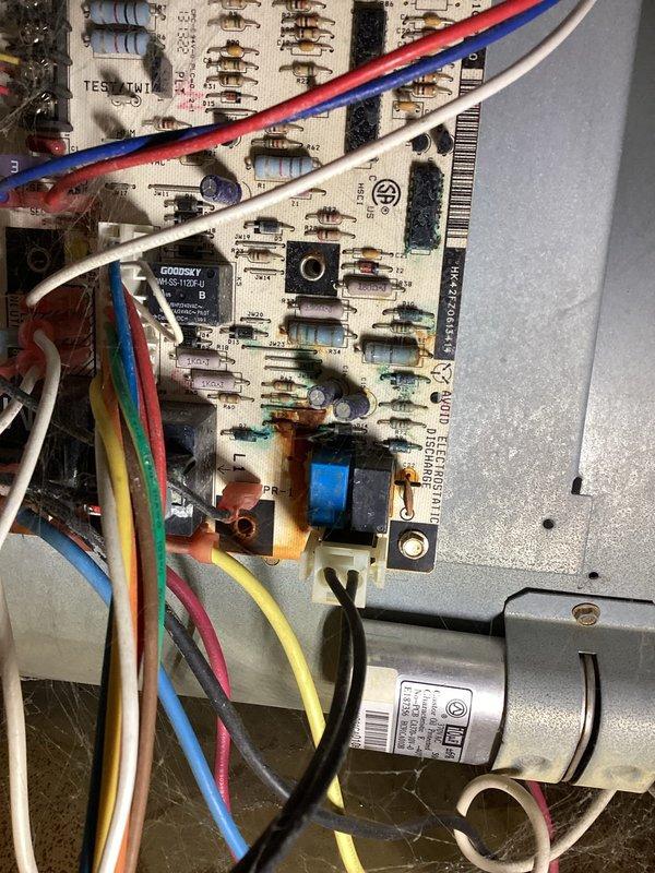 Performed comprehensive furnace tune-up on Ruud residential unit. Inspected and tested all components including circuit board, which showed some corrosion but remains functional. System operation verified normal with no current issues identified. Documented condition with photos of furnace installation and control board for reference.