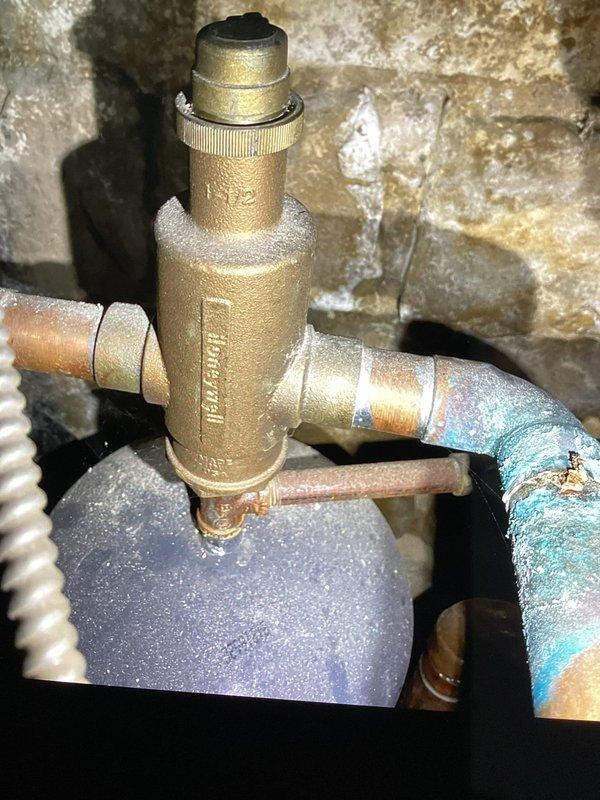 Performed diagnostic evaluation on boiler system at customer's request. Observed system operation and identified possible air entrainment in the radiator circuit. Noted an existing auto air vent that could address the issue but deferred maintenance to avoid potential leakage problems. Customer elected to postpone thorough cleaning and auto vent service until spring. Also inspected water heater for reported leakage, but no active leak was detected.