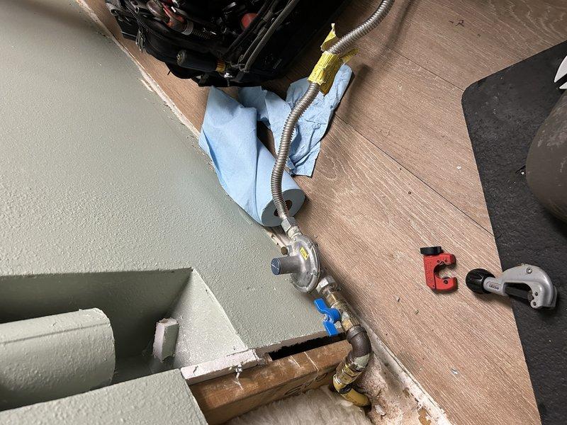 Responded to emergency service call for gas leak caused by damaged gas line near dryers during remodeling work. Cut back damaged section of gas line, installed new fittings, and reconnected the supply. Pressure tested all connections to verify proper sealing and absence of leaks, then tested operation of affected dryers and inspected remaining dryer gas connections to ensure safety.