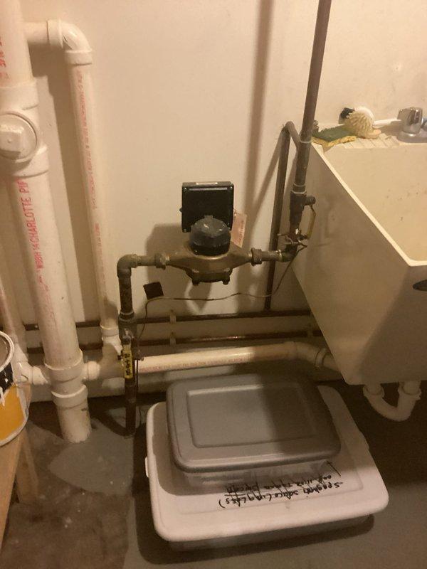 Responded to call regarding water leak from toilet in basement. Upon inspection, found leak originating from water supply line connection to toilet previously installed. Repaired faulty connection and tested system for proper operation. No additional leaks detected after repair.