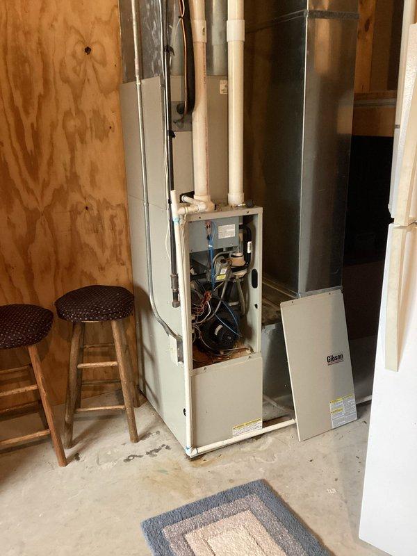 Responded to customer's no-heat call for a 20-year-old Gibson LP furnace with suspected igniter failure. Previous technician had removed the original igniter, making exact replacement difficult. Although alternative hot rod igniter options were available through Bluon that could be adapted to work with existing mounts, customer preferred waiting for exact replacement part. Provided estimate for correct igniter replacement and informed customer about Monday availability for ordering the part.