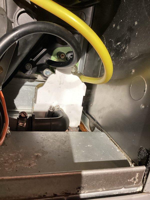 Responded to service call regarding water leakage from furnace previously serviced during routine maintenance. Investigated condensate trap leakage, disassembled and applied silicone to gasket, though leakage persisted. Further inspection revealed potential pinholes developing in heat exchanger. Informed customer of findings and advised replacement of condensate box and gaskets pending their approval.