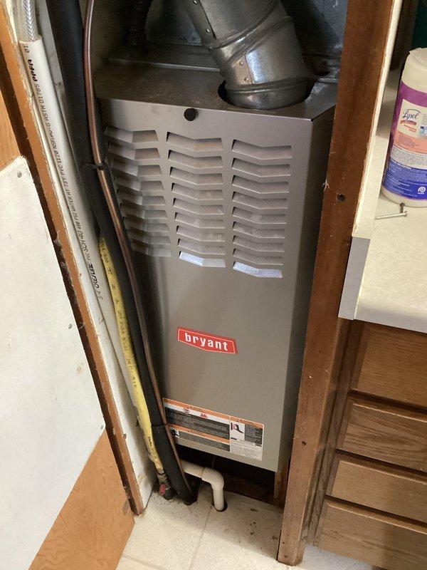 Responded to no-heat call for 15-year-old Bryant furnace exhibiting intermittent flame shutdown with blower continuing to run and occasional odor. Diagnosed burnt flame sensor as the root cause, performed cleaning as temporary solution. Ordered replacement flame sensor to be installed at follow-up appointment to ensure reliable heating operation.