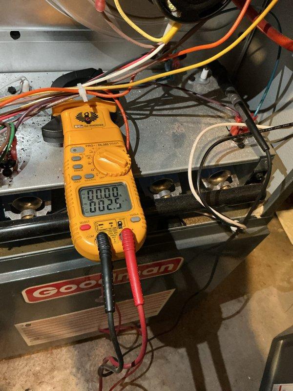 Responded to no-heat call for 2-year-old K&S installed furnace. Diagnosed and cleaned dirty flame sensor which tested within specification at 2.5 micro amps after service. Identified restrictive air filter as additional issue; recommended using a Merv 7 or 8 filter with monthly replacement. Verified all components operating within specifications; system is now fully operational.