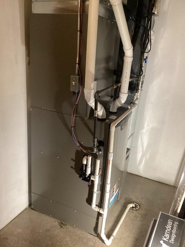 Performed comprehensive tune-up on gas furnace per maintenance agreement. Inspected and tested all components: filter noted as requiring replacement, blower assembly clean and balanced, electrical connections within specifications, and heat exchanger integrity confirmed. System operated properly during 20-minute test run with 45° temperature rise. Verified condensate drainage and venting functionality. Customer (Kyle) informed of filter replacement need and declined service on garage unit.