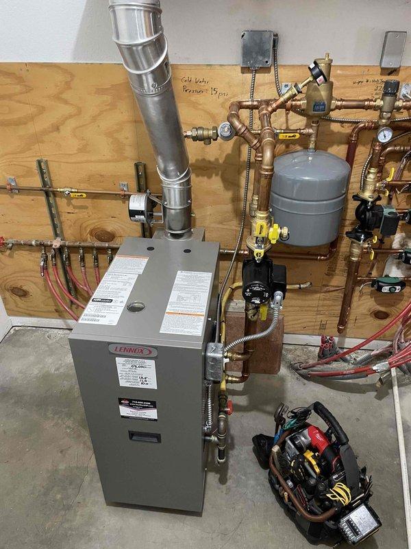 Completed warranty repair service on residential heating system. Replaced previously diagnosed LWCO sensor and temperature sensor/well as specified by Liam Repair. Verified proper system operation and monitored boiler through heating cycle with no issues detected.