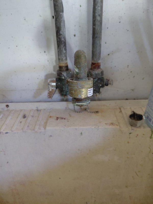 Completed annual plumbing inspection for Ella at her request. Examined laundry sink faucet which showed significant corrosion and aging on supply lines and valves. Installed new laundry tub faucet and replacement washer/dryer valves to address deterioration of existing fixtures.