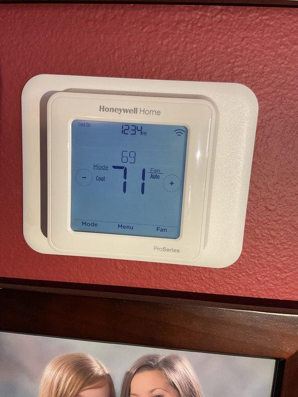 Performed a routine maintenance inspection on a 3-year-old furnace. System was functioning properly with no operational issues identified. Inspected exterior venting and thermostat, confirming proper settings and operation. Discussed with customer the age difference between their gas and electric water heaters.