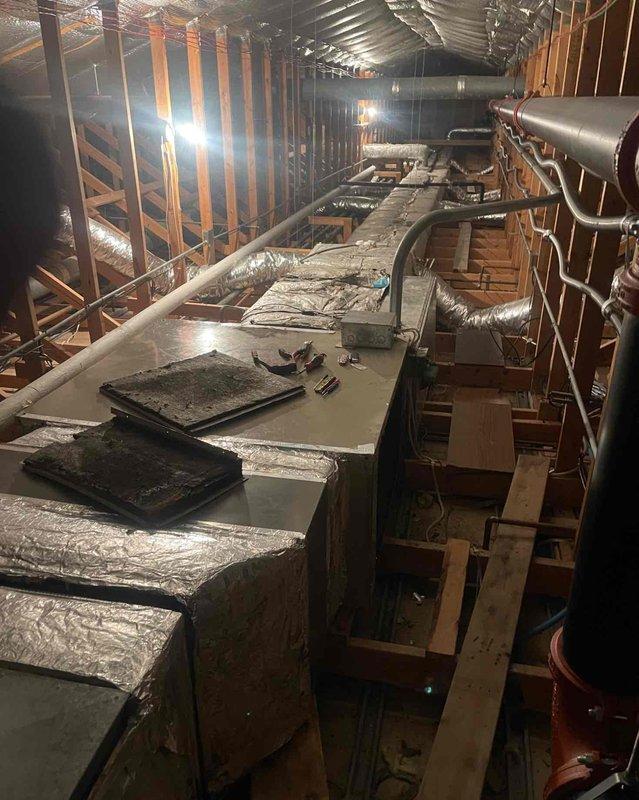 Replaced belt drive PSC blower motor in attic-mounted air handler. Installed new belt (up to 90 inch) along with motor and performed necessary blower repairs. Verified proper system operation after completion.