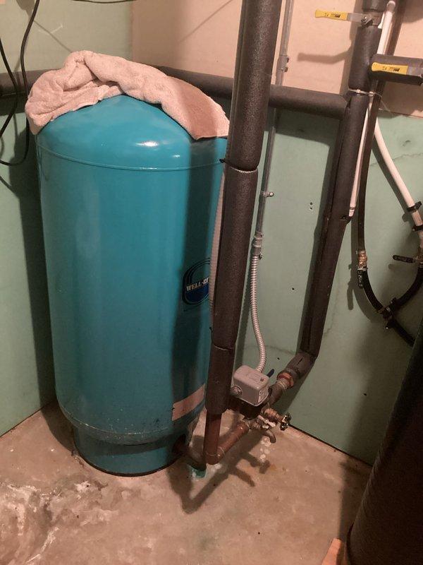 Completed routine plumbing inspection service as requested. Identified sand particles in the toilet, indicating a potential need for pre-filter installation before the water softener system. Documented electrical panel setup and water treatment system for reference.
