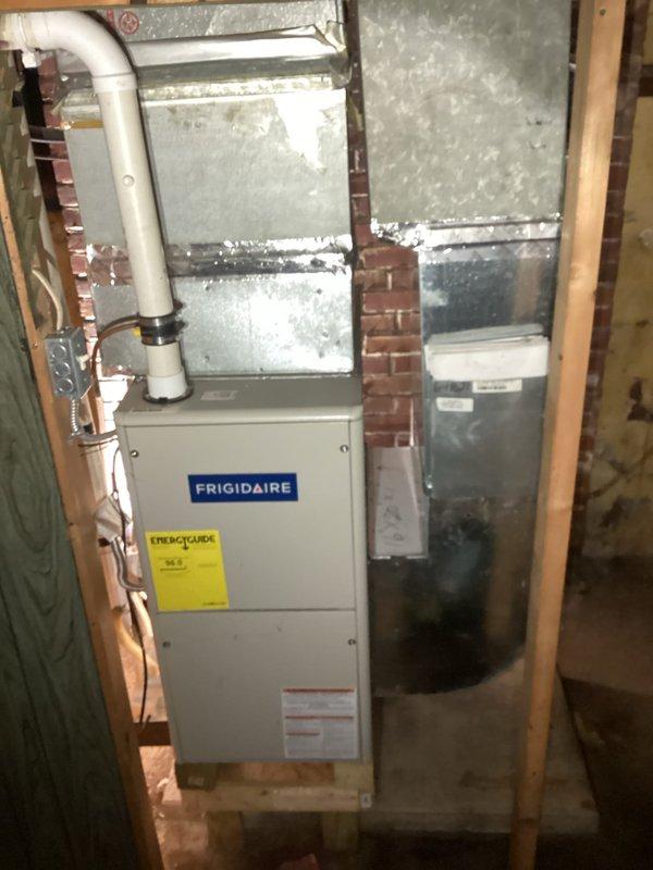 Performed annual furnace tune-up on 4-year-old Nordyne/Frigidaire unit installed in 2021. Observed minor rust on blower assembly potentially originating from secondary heat exchanger or AC unit. System functioning properly with no operational issues detected; completed standard maintenance procedures and verified proper operation.