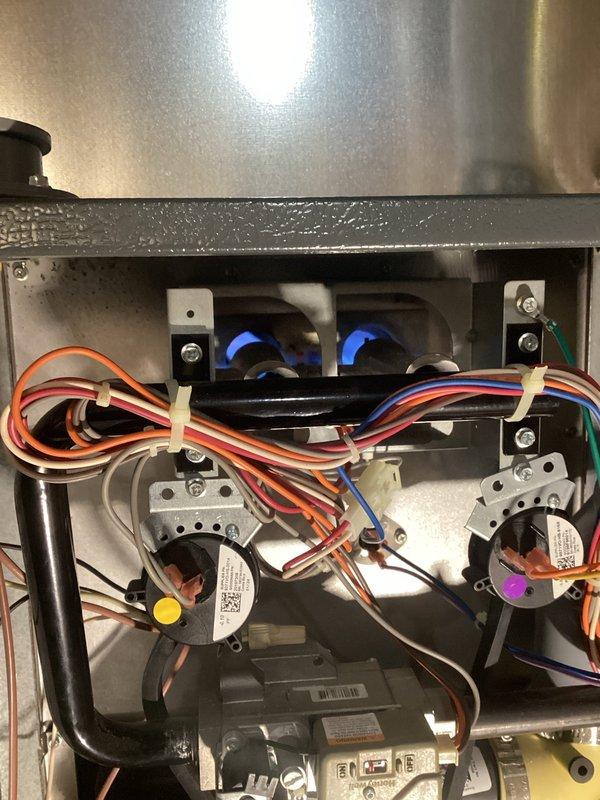 Replaced faulty pressure switch on furnace as per sold repair. Performed routine component inspection and testing to verify proper system operation. All systems functioning correctly after installation with good combustion observed.