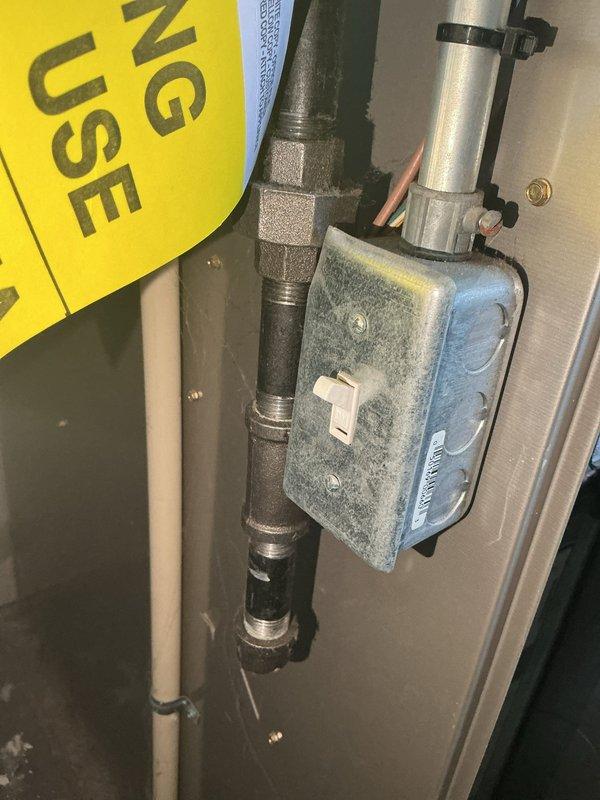 Responded to emergency service call for gas leak odor. Centerpoint had previously identified leak at the furnace tee connection. Removed affected pipe section, reapplied proper thread sealant, and reinstalled. Performed leak testing with negative results confirming successful repair. Furnace restored to full operational status.