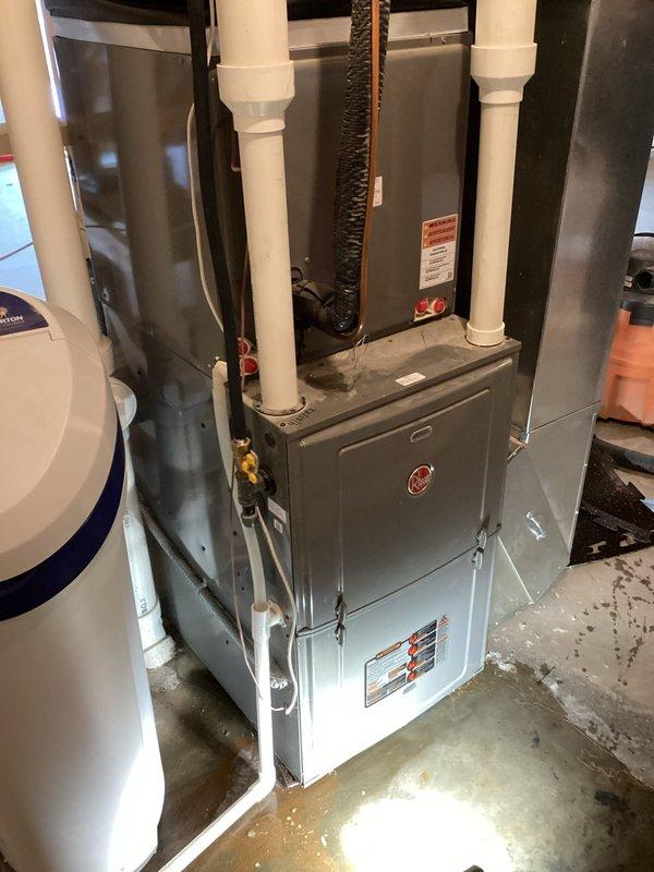 Conducted plumbing inspection of residential water treatment system. Identified improperly installed water softener drain and recommended replacement of the whole home filter (homeowner supplied). Noted the current Morton water softener from Menards has approximately 3-year lifespan remaining; offered to provide future replacement quote when needed.