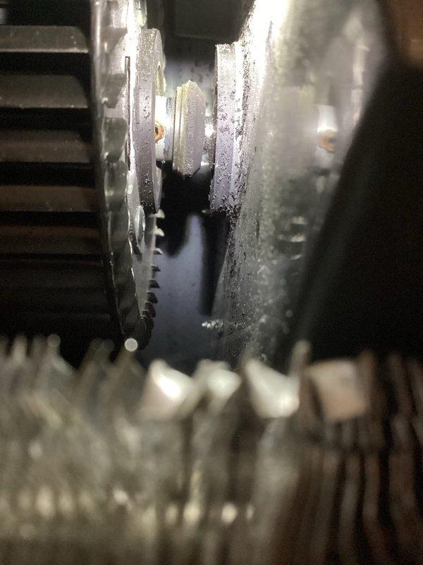 Diagnosed loud rattling noise in Amana PTAC Unit 2. Inspection revealed damaged bushing connecting blower wheel to motor, causing motor to spin freely and intermittently catch the wheel. Recommended replacement of either bushings or entire blower wheel to resolve the issue, or consideration of complete unit replacement if more cost-effective.