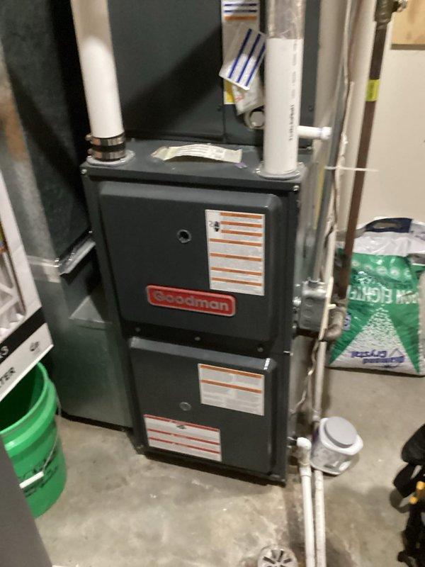 Performed inspection on Goodman furnace for new homeowners to address concerns about a previously ordered part. Confirmed the repair had already been completed prior to their ownership and visually identified the installed component for the homeowners' verification. Answered additional questions about the HVAC system and home utilities.