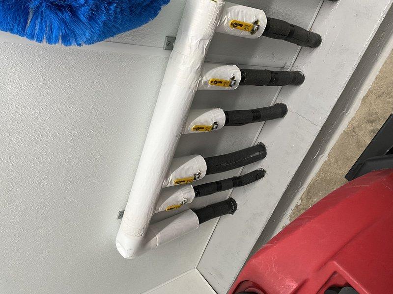 Installed new single compartment sink and wall mount sink with faucet in janitor's closet area. Ran water lines overhead with insulated PEX piping and connected drain to open site adjacent to sink. Capped existing shutoff (CR19) with PEX plugs as requested.