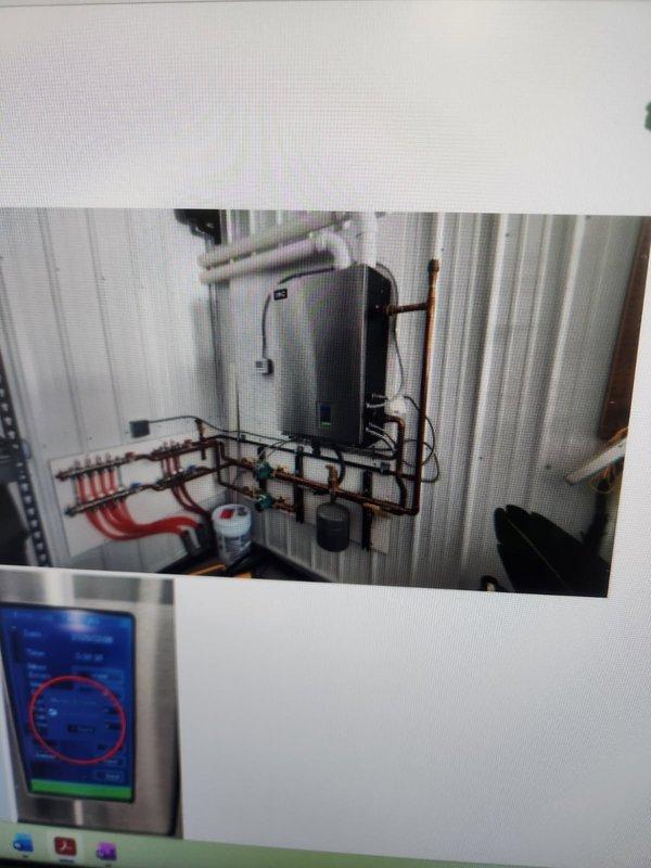 Investigated error code on IBC gas boiler providing in-floor heat in shed. Upon inspection, found no saved error codes in system log, indicating it was likely a temporary issue. Discovered mouse infestation inside unit, removed rodent, and thoroughly cleaned equipment to restore proper operation.