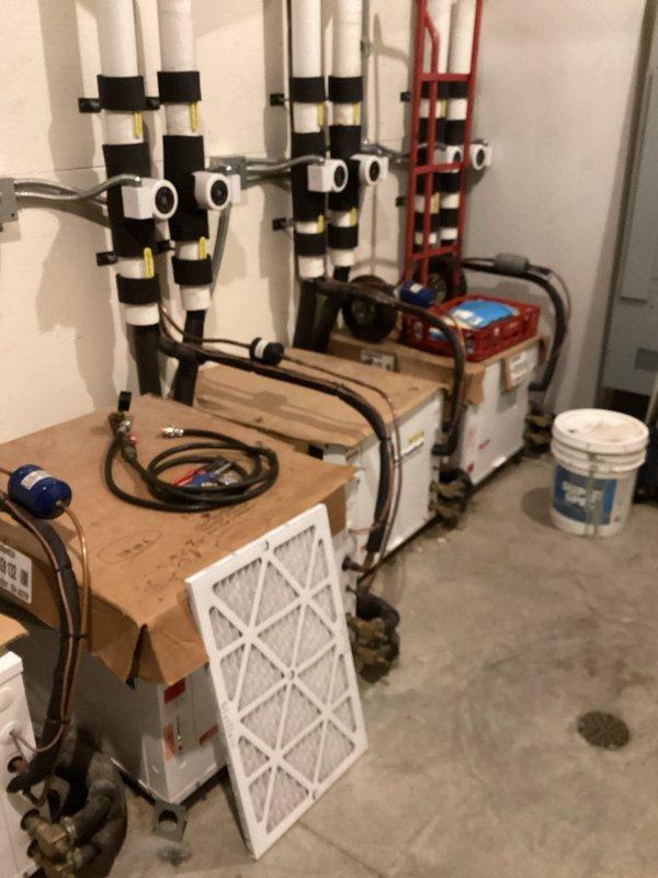 Performed monthly maintenance on commercial geothermal HVAC system, including filter replacement and comprehensive operational check. System is functioning properly with all components in good working condition. Service completed per maintenance schedule requirements.