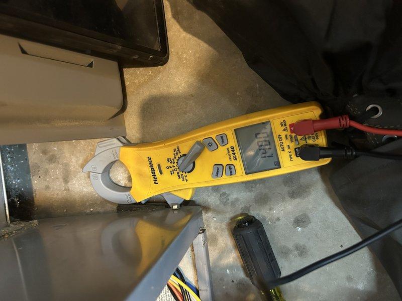 Responded to service call for furnace lockout issue. Diagnosed failed blower capacitor and potential early-stage blower motor bearing wear. Customer opted for capacitor replacement only. Noted concerning areas on heat exchanger that bear monitoring. Electrical testing confirmed proper operation after repair.