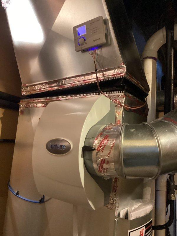 Replaced malfunctioning RDS board (27A03) in HVAC system. Identified improper wiring configuration where condenser was directly connected to furnace control board instead of RDS board. Corrected wiring connections to restore proper system functionality and verified operation through test mode.